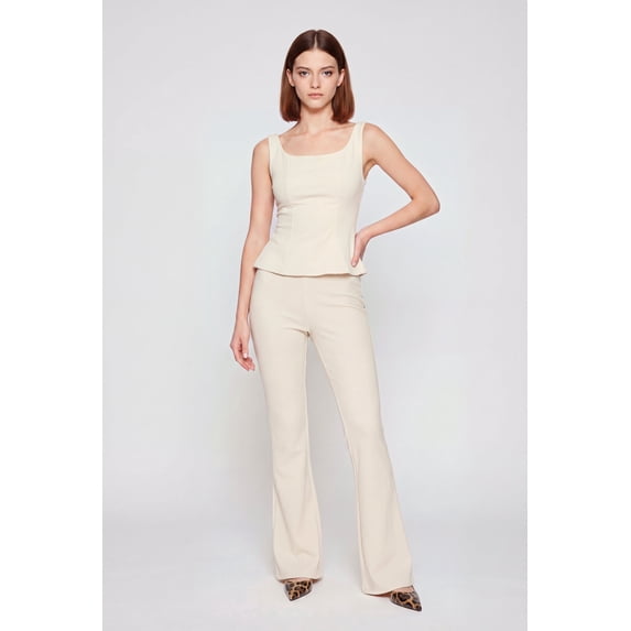 Women's Mid Rise Boot Cut Crepe Knit Pants