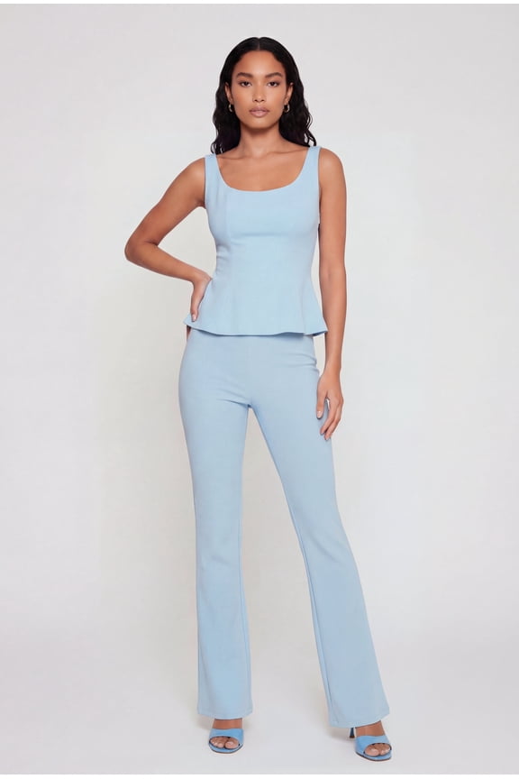 Women's Mid Rise Boot Cut Crepe Knit Pants