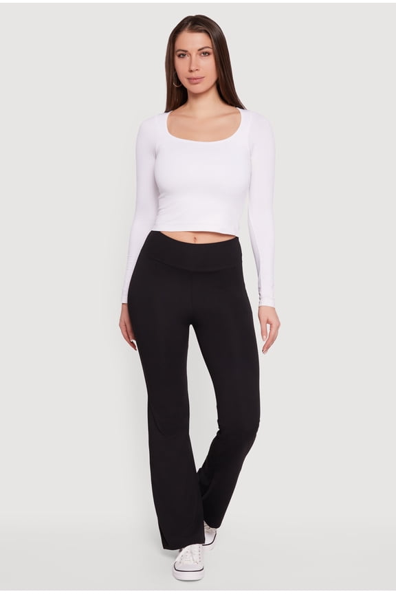 Women's Mid Rise Brushed Knit Bootcut Pants
