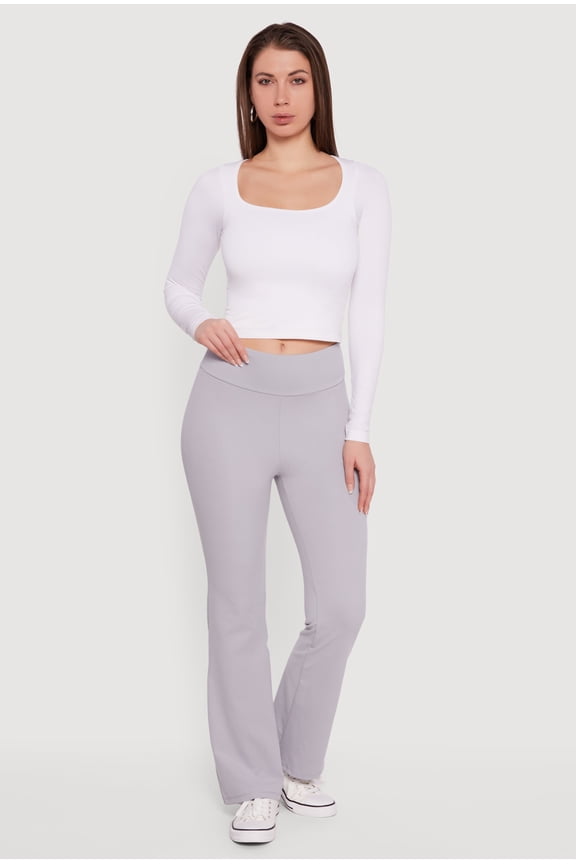 Women's Mid Rise Brushed Knit Bootcut Pants