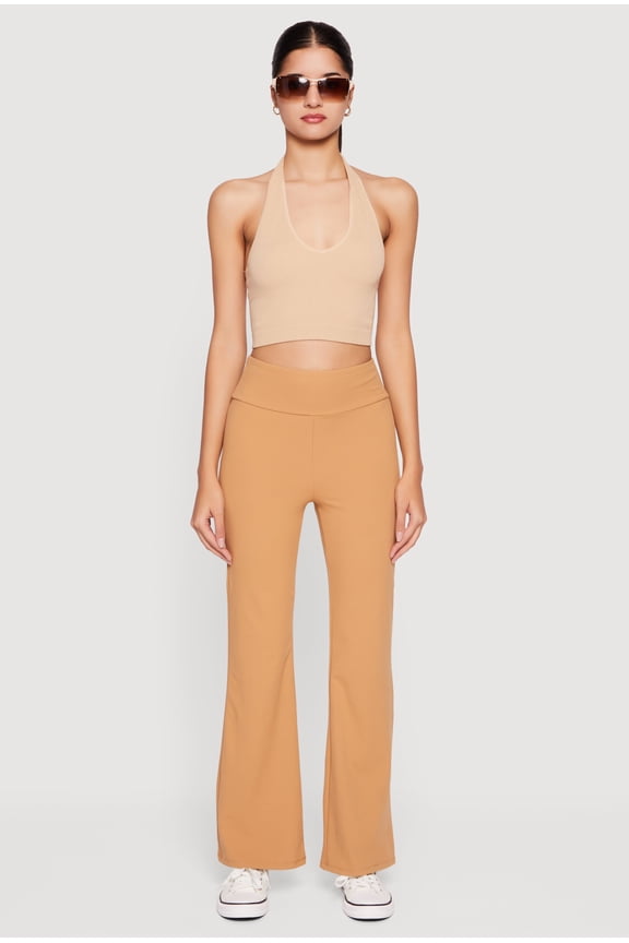 Women's Mid Rise Brushed Knit Bootcut Pants