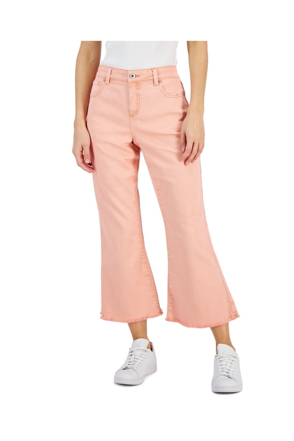 Women's Mid-Rise Cropped Flare-Leg Jeans Creamy Peach 14
