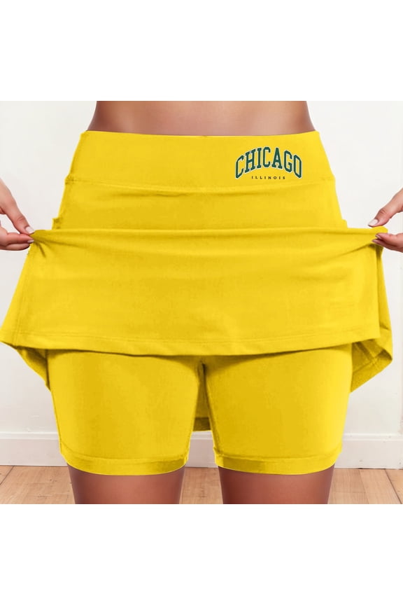 Women's Mid Rise Culottes With Pocket Sports Casual Fashion Printed Skirt Athletic Skirt with Leggings Hoop Skirt for Girls Midi Pleated Skirt Bandage Skirt Summer Skirt Skirt Skirts for Girls Preppy