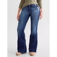thumbnail image 1 of Women's High Rise Flare Jeans Distressed Ripped Stretch Dark Wash Bootcut for Casual Dark Blue, 1 of 8