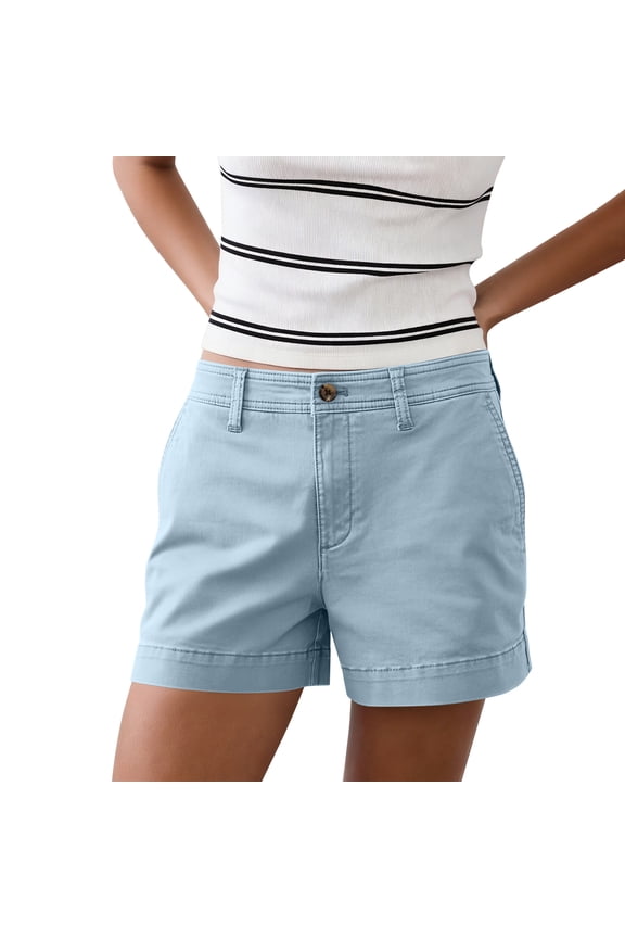 Women's Mid-Rise Loose Fit A-Line Elastic Waist Shorts
