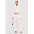 thumbnail image 1 of Women's Mid Rise Ribbed Knit Flare Leg Pants, 1 of 4