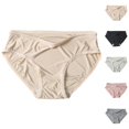thumbnail image 1 of Women's Mid Rise Soft Seamless Lace Edge Breathable Thin Ice Silk Briefs Underwear Women, 1 of 3