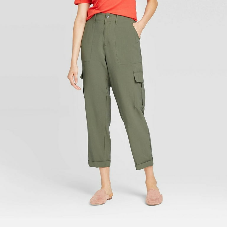 Women's Mid-Rise Straight Leg Ankle Length Utility Pants - A New