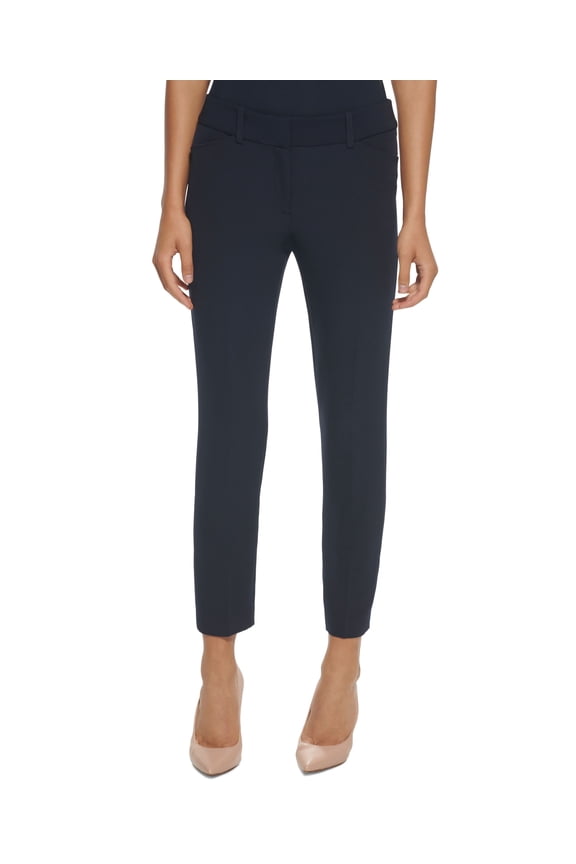 Women's Mid Rise Straight-Leg Flex Fit Pants Midnight 8