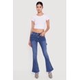 thumbnail image 1 of Women's Mid Rise Stretchy Carpenter Flare Leg Jeans, 1 of 5