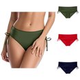 thumbnail image 1 of Women's Mid Waist Bikini Bottoms Full Coverage Swim Bottoms Side Tied Swimsuit Bottoms, 1 of 5