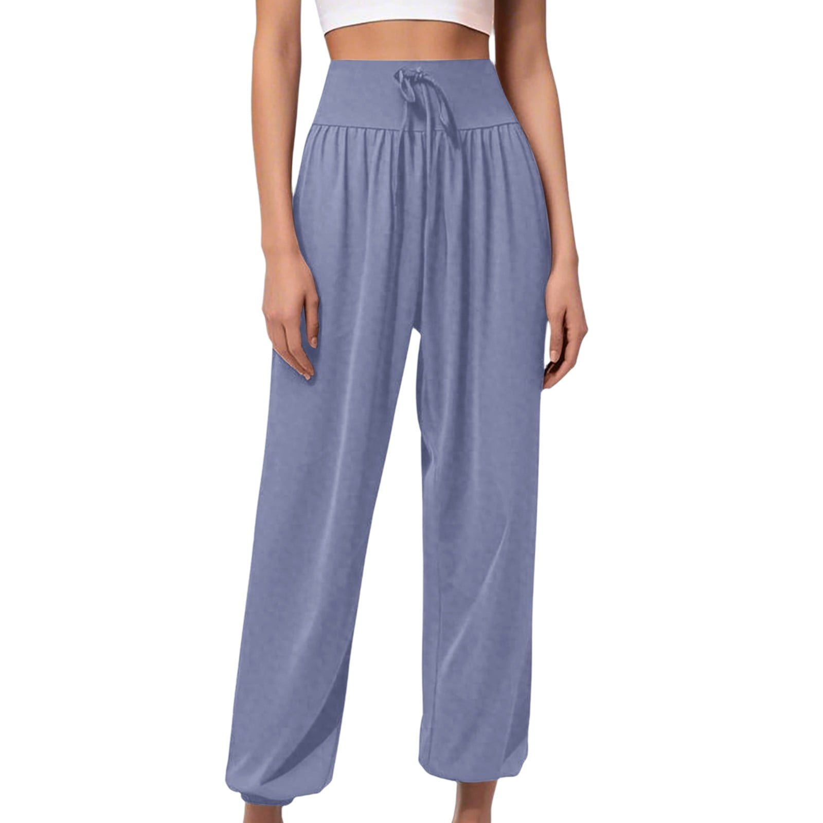 Women's Mid Waist Cargo Jeans - Stretch Wide Leg Denim Pants with ...