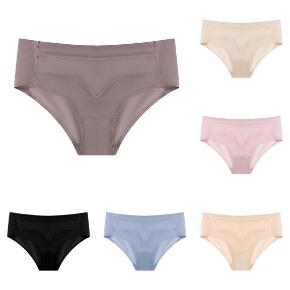 Women's Mid Waist Quick Drying Ice Silk Panties Thin Non Marking Breathable Comfortable Underwear for Ladies Daily Wear
