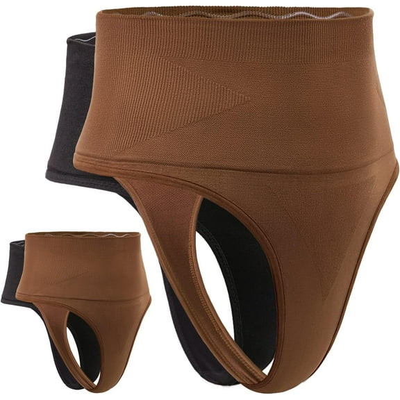 Women's Mid-Waist Seamless Tummy Control Thong Shapewear Panties Girdle Underwear