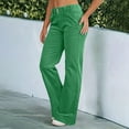thumbnail image 1 of Women's Mid Waist Straight Leg Pants, Corduroy Wide Leg Trousers, Casual Yoga Pants, Breathable Everyday Pants, Lightweight Lounge Pants, Fashion Pants Green M, 1 of 5