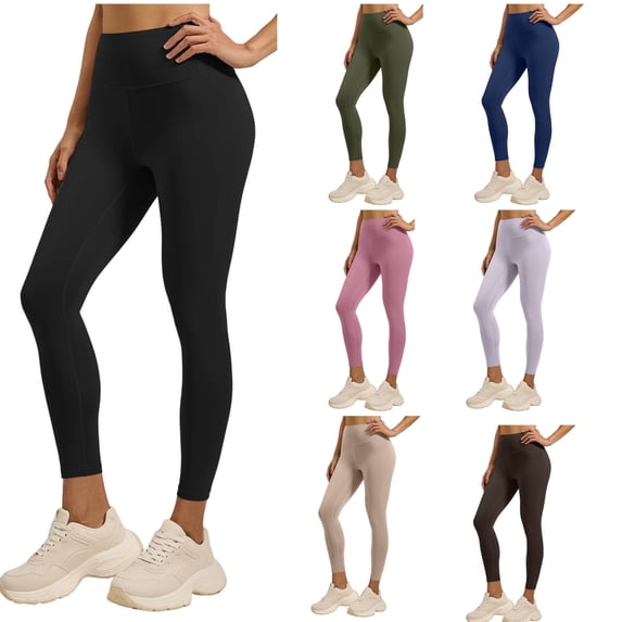 Women's Mid Waist Yoga Pants with Tummy Control, Soft Compression Leggings for Running, Gym, Workout & Daily Wear, Side Pocket | TruBelle,Army Green L