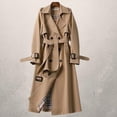 thumbnail image 1 of Women's Mid-length Trench Coat Autumn Long Windbreaker, 1 of 6