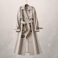 thumbnail image 1 of Women's Mid-length Trench Coat Autumn Long Windbreaker, 1 of 5
