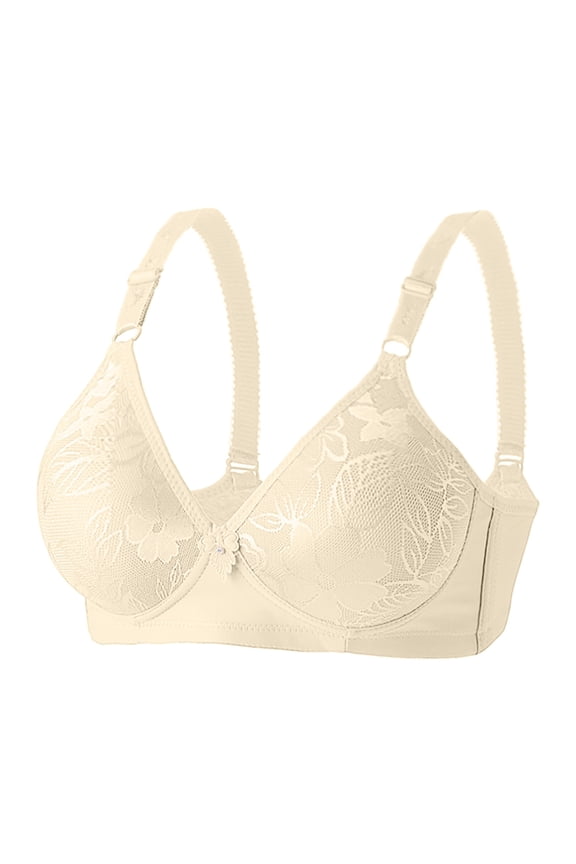 Women's Middle Age Bra - Steel-Free, Adjustable Gathering, Nylon/Spandex, All Seasons