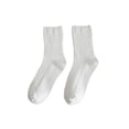 thumbnail image 1 of Women's Middle Tube Socks Above Ankle Crew Socks Solid Color Ribbed Texture Socks Indoor Outdoor Warm Short Socks, 1 of 4