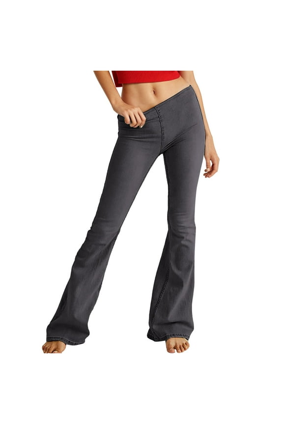 Women's Middle Waisted Bootcut Jeans - Stretch, Mom Style