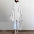 thumbnail image 1 of Women's Middle Women's Dress Solid Color Trumpet Sleeve Pocket Long Sleeve Round Neck Loose Temperament Prayer Clothes Sportswear for Women Hijabs for Girls Wear for Women plus Size Long Sleeve Dress, 1 of 7