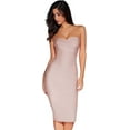 thumbnail image 1 of Women's Midi Cocktail Dresses Strapless Bandage Bodycon Dress Wedding Party Dress, 1 of 4