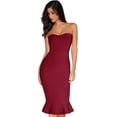 thumbnail image 1 of Women's Midi Cocktail Dresses Strapless Bandage Bodycon Dress Wedding Party Dress, 1 of 5