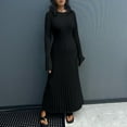 thumbnail image 1 of Women's Midi Dress Long Sleeve Shirred Bodice Floral Dress For Fall Party Beach Waist Dress Summer Dresses Swing Dress Short Womens Casual Wrap Dress Denim Tunic Dress for Women Wrap around Dresses, 1 of 4