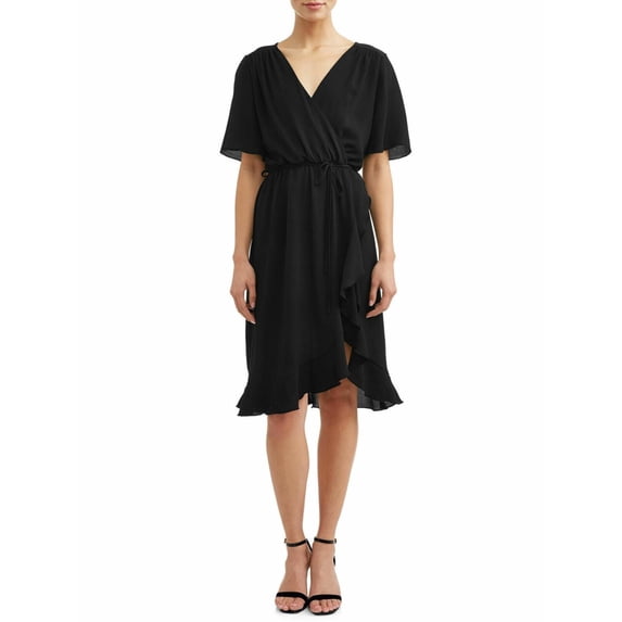 Women's Midi Front Ruffled Dress