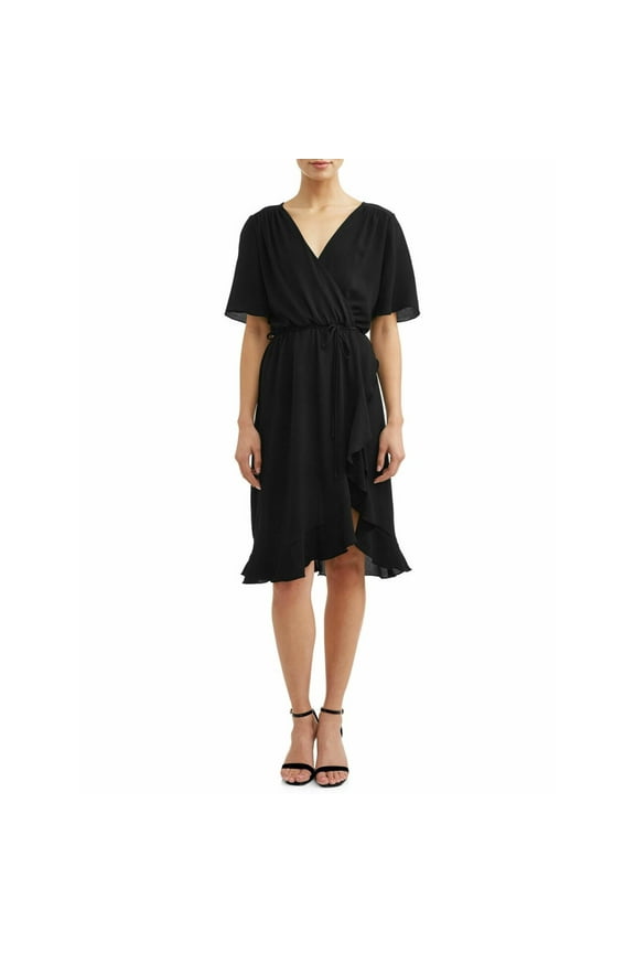 Women's Midi Front Ruffled Dress