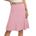 thumbnail image 1 of Women's Midi Skirt Stretchy High Waist A-Line Flared Lightweight Bottom Summer Solid Casual Skirts for Travel, Daily, 1 of 3