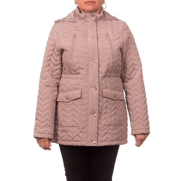 Women's Midweight Chevron Quilt Hooded Anorak
