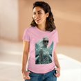thumbnail image 1 of Women's Midweight Cotton T-Shirt Silver Futuristic Train Model 010, 1 of 5