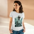 thumbnail image 1 of Women's Midweight Cotton T-Shirt Silver Futuristic Train Model 010, 1 of 5