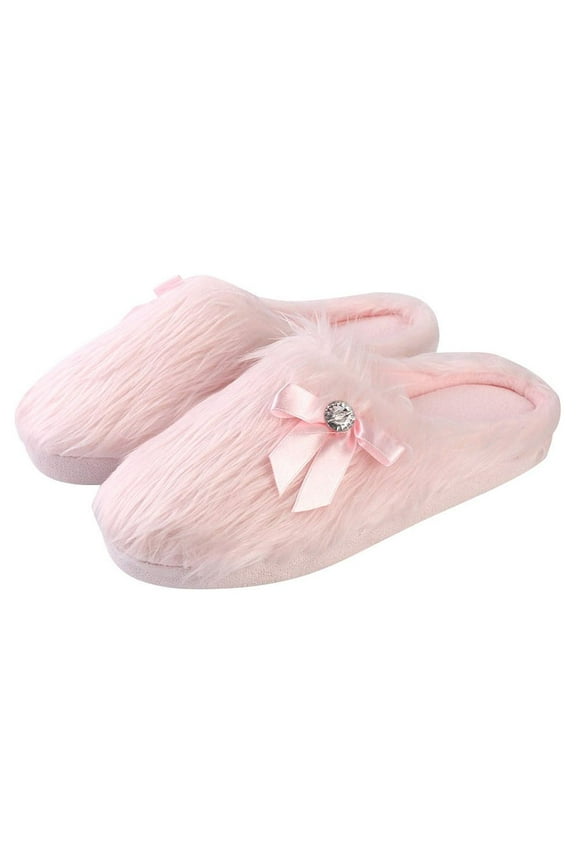 Women's Mila Fringe Plush Memory Foam Slippers Winter Warm Slip On Scuff Clogs