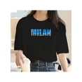thumbnail image 1 of Women's Milan Cityscape Graphic T-Shirt Short Sleeve Casual Black Tee, 1 of 6