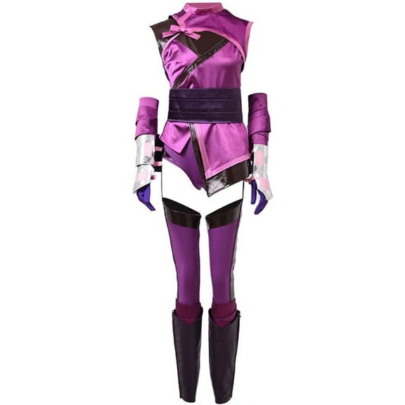 Women's Mileena Purple Dress Carnival Combat Suit Fierce Warrior Combat Dress Outfit