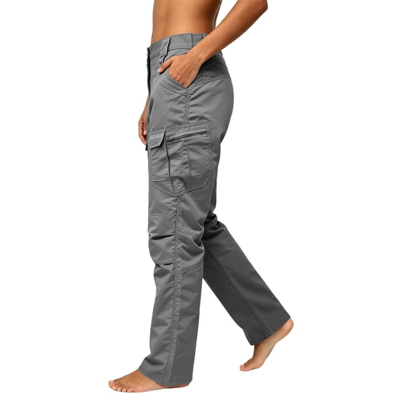 Women's Military Cargo Pants, Outdoor Multifunctional Work Trousers With Multiple Pockets, Versatile & Hiking Gear Gray 4XL