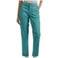 thumbnail image 1 of Women's Military Cargo Pants Solid Color With Elastic Waist Casual Clothes Pockets Full Length Pants, 1 of 7
