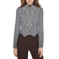 thumbnail image 1 of Women's Military Crop stretch Gold Zip up Blazer Jacket, 1 of 1