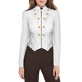 thumbnail image 1 of Women's Military Crop stretch Gold Zip up Blazer Jacket, 1 of 3