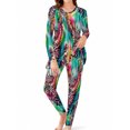 thumbnail image 1 of Women's Milk Silk Sleepwear Long Sleeve Pajama Set Rainbow Brushstroke 2 Piece Loungewear, 1 of 7