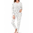 thumbnail image 1 of Women's Milk Silk Sleepwear Long Sleeve Pajama Set Tiny Watercolor Dried 2 Piece Loungewear, 1 of 7