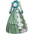 thumbnail image 1 of Women's Mina Harker green dress Lady's Steampunk Victorian Gothic Bustle Gown Dress, 1 of 9