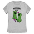 thumbnail image 1 of Women's Minecraft Adventure Club Creeper Hearts  Graphic Tee Athletic Heather Small, 1 of 4