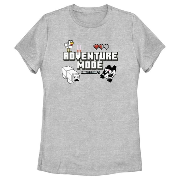 Women's Minecraft Adventure Mode Bears  Graphic Tee Athletic Heather Small