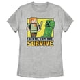 thumbnail image 1 of Women's Minecraft Create Explore Survive  Graphic Tee Athletic Heather Large, 1 of 4