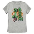 thumbnail image 1 of Women's Minecraft Creeper Boom  Graphic Tee Athletic Heather Large, 1 of 4