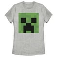 thumbnail image 1 of Women's Minecraft Creeper Face  Graphic Tee Athletic Heather X Large, 1 of 4